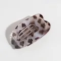 Molla per capelli piatta a forma di cuore, accessorio chic tartarugato per acconciature. - Leopardo Grigio