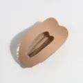 Marrone opaco ovale cuore piatto molletta per capelli per styling coda di cavallo - Kaki