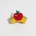 Cute red apple yellow measuring tape hair claw clip, creative novelty hair accessory for women. - Apple Ruler