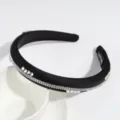 Cerchietto per capelli nero con strass da donna fascia in cristallo scintillante elegante - Nero Strass Riga