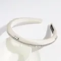 Cerchietto imbottito in raso bianco con strass per donna, accessorio capelli chic. - Bianco Sporco Strass Riga