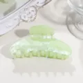 Pinza de pelo verde clara con purpurina, garra de resina perlada estilo coreano para peinado. - Verde Brillante