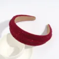 Diadema acolchada con diamantes de imitación rojos para mujer, banda de pelo de cristal brillante. - Strass Ante Rojo