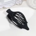 Molla per capelli ovale nera opaca da donna, accessori per capelli cavi chic per styling. - Nero