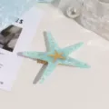 Ocean starfish hair clip detail shot, elegant resin design with gold dots for women. - Starfish / Green Blue Starfish
