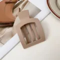 Pinza de pelo cuadrada mate accesorio capilar elegante de color solido para uso diario. - Beige