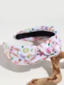 Easter bunny print knotted headband for women, cute rabbit carrot hair hoop fashion hair accessory - Rabbit Egg