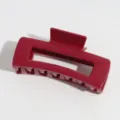 Burgundy rectangle hair claw clip, non-slip shark clip for daily styling and secure hold. - Square Claw Clip / 10.5cm / Red