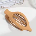 Molla per Capelli Ovale Opaca Camello Monocolore Cavata Acconciatura Accessorio Variante - Giallo Scuro