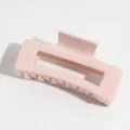 Pink hair claw clip for women, large matte geometric hair accessory for thick hair styles. - Square Claw Clip / 10.5cm / Nude