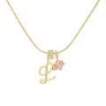 Exquisite gold-plated letter L and pink heart planet necklace, versatile clavicle jewelry. - L