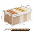 Caja de almacenamiento de tela plegable con tapa 27L gran organizador de ropa armario - Caja de Almacenamiento con Marco de Acero y Tapa / 47x28x20cm