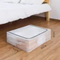 Scatola trasparente sotto il letto con zip, organizzatore pieghevole in PVC per vestiti e coperte. - Rete in PVC Medio / 50x40x15cm