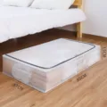 Scatola portaoggetti trasparente sotto il letto con cerniera organizer pieghevole - Rete in PVC Grande / 80x47x15cm