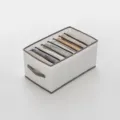 8-Grid Clothes Storage Box Foldable Drawer Organizer Grey Wardrobe Divider for Pants - Jumbo 8-Grid Grey [40*25*20]