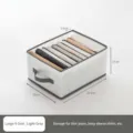 Foldable 9-grid clothes organizer box, grey mesh storage drawer divider for pants. - Jumbo 9-Grid Grey [32*25*17]