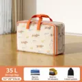 Gran bolsa de almacenamiento transparente para edredones, organizador de ropa plegable con asas. - 35L / Naranja
