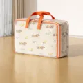 Gran bolsa de almacenamiento transparente para edredones con asas naranjas, organizador 60L. - 50L / Naranja