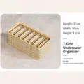 Kationische ondergoed opbergdoos met 7 vakken, opvouwbare lade organizer voor sokken. - Kleine 7 Vakken / Beige