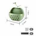 Cestino Portaoggetti Magnetico da Parete a Forma di Mela Cucina Bagno Organizer - Tipo a Doppio Uso Magnetico e Adesivo / Verde Matcha Chiaro