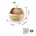 Cestino portaoggetti da parete a forma di mela per cucina e bagno, organizzatore in plastica - Tipo con Adesivo / Albicocca