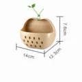 Cesto portaoggetti murale a forma di mela con fori di drenaggio, cucina e bagno organizer. - Tipo a Doppio Uso Magnetico e Adesivo / Albicocca