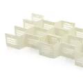 Beige Kunststoff Waben Schubladenteiler, verstellbarer Raster Organizer fuer Unterwaesche. - 12-teiliges Set / Weiß