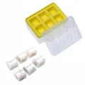 Bac à glaçons en silicone avec couvercle, joli moule en forme de brique pour boissons. - Style de Bloc / Jaune