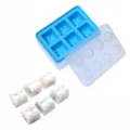 Moule a glaons en silicone avec couvercle, forme de bloc de construction creatif pour maison. - Style de Bloc / Bleu