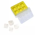 Bac a glacons en silicone avec couvercle, moule DIY en forme de brique pour la cuisine - Style Pierre Précieuse / Jaune