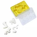 Silikon Eiswuerfelbehaelter mit Deckel Dinosaurier Form DIY Form fuer die Kueche zu Hause - Tier-Stil / Gelb