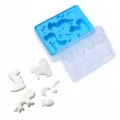 Moule à glaçons créatif avec couvercle, bloc de construction DIY design animal en silicone pour cuisine. - Style Animal / Bleu
