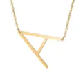Collier pendentif lettre initiale A en acier inoxydable doré bijou minimaliste pour femme. - Lettre A / Argent