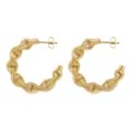 Boucles d'oreilles créoles en acier inoxydable doré, design torsadé unique, bijou minimaliste chic. - Or