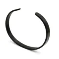 Bracelet manchette ouvert en acier inoxydable noir, jonc metal minimaliste femme bijoux DIY - Noir