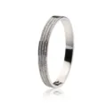 Bracelet jonc en acier inoxydable avec multi cristaux pour femme bijoux geometriques en titane. - Argent