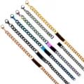 Vue détaillée de bracelets gourmette en acier inoxydable en plusieurs couleurs tendance. - Multicolore Optionnel Style Régulier