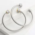 Bracelet en fil d'acier torsadé inoxydable avec détails en fibre de carbone pour tous. - Acier (Gris)