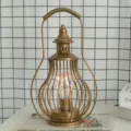 Vintage LED iron wire cage table lamp retro pagoda decorative night light for home decor - Colorful