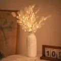 Lámpara de rama de hoja LED minimalista nórdica en jarrón de cerámica blanca y deco - Estilo Blanco Cálido / 1 Pieza / Blanco