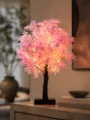 LED kersenbloesem boom lamp, retro roze bloem sfeerlicht voor slaapkamer huisdecoratie. - Roze / Warm wit