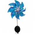Solar powered iridescent wind spinner light outdoor waterproof garden decorative lawn lamp - Blue