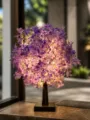LED paarse bloem boom lamp voor binnen huisdecoratie, gezellige warme verlichting bureaulamp. - Paars / Warm wit
