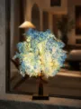 LED blauwe bloem boom lamp decoratieve lamp voor slaapkamer thuis kamer warme sfeer verlichting - Blauw / Warm wit