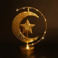 Lámpara LED Luna Estrella Hierro Fiesta Luz Decorativa Dormitorio Luz Noche - Luna Giratoria