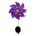 Solar iridescent pinwheel lawn light, purple holographic garden stake light, waterproof. - Purple