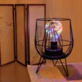 Modern LED decorative table lamp with wire cage design, perfect creative night light. - Four-color Gradient