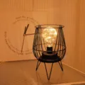 Iron Wire LED Decorative Table Lamp Minimalist Creative Night Light Warm Bedside Lighting - Warm White