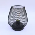 Zwarte draadstalen LED tafellamp minimalistische nachtlamp voor slaapkamer en studie - Warm wit / Zwart