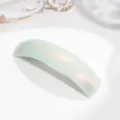 Elegant curved hair barrette, minimalist light green spring clip for daily hair styling. - Green